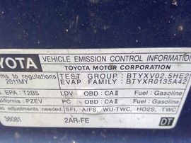 2011 TOYOTA CAMRY, BLUE, LE, 2.5L. AT.  Z25016